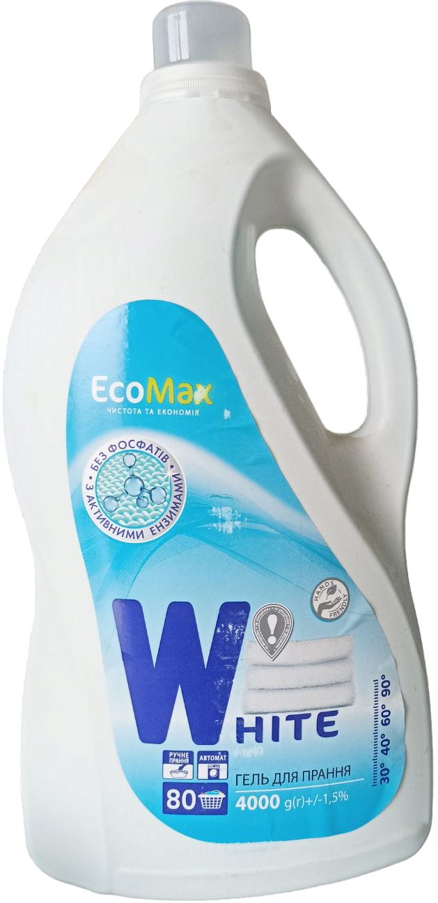 EcoMax White Laundry Detergent Gel, 4 kg