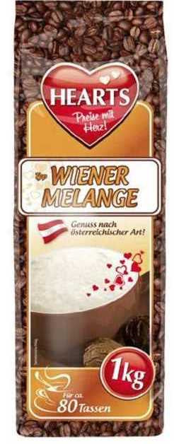 Cappuccino HEARTS Wiener Melange Instant Coffee, 1 kg
