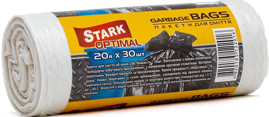 Stark Optimal White Trash Bags, 20 L, 30 pcs