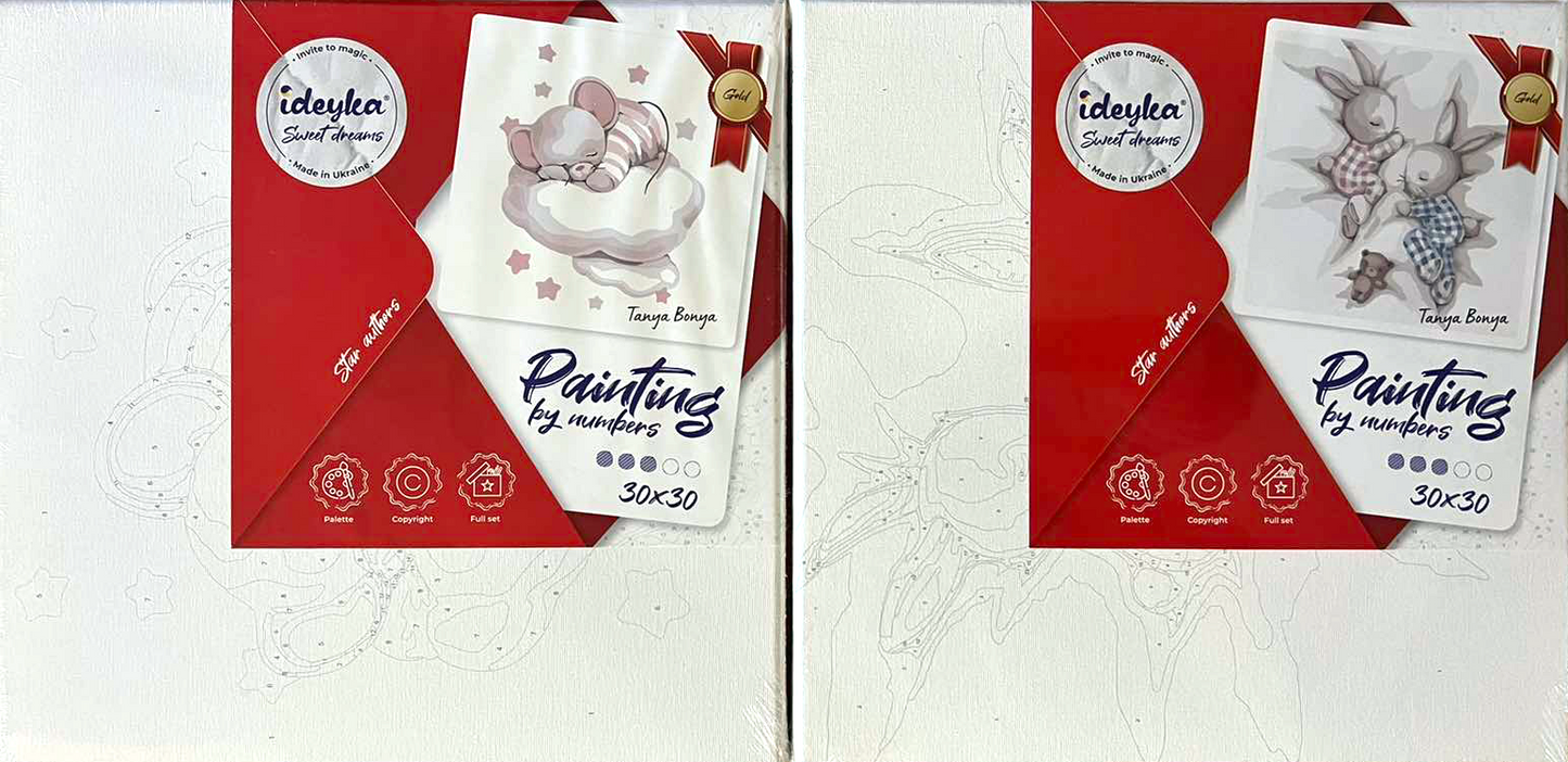 Ideyka Paint by Numbers Set, 30 x 30 cm, Assorted Designs - Image 3