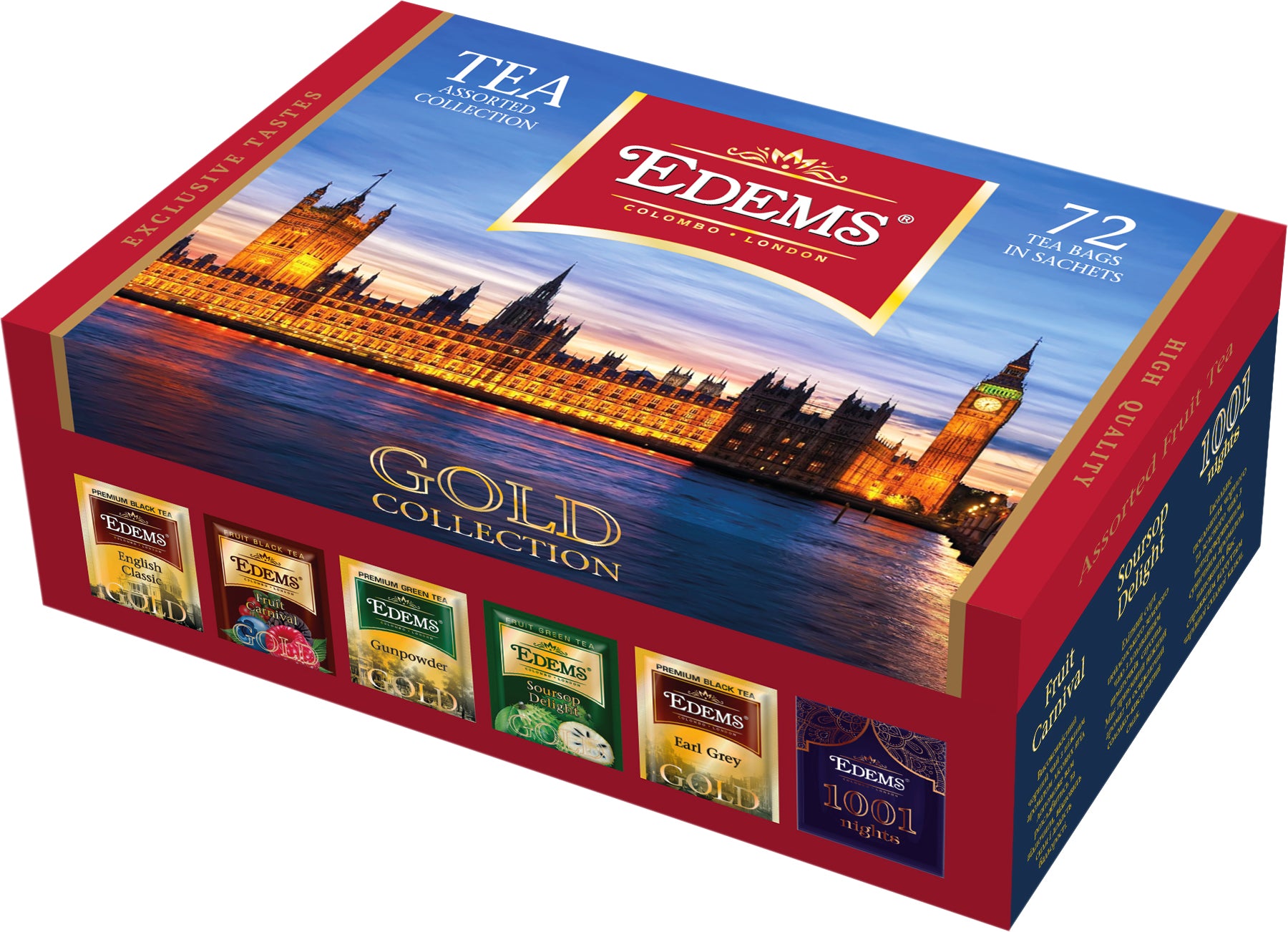Edems Gold Collection Tea Sachets, 72 x 2 g