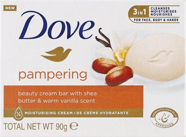 Dove Shea Butter & Vanilla Bar Soap, 90 g - Image 2
