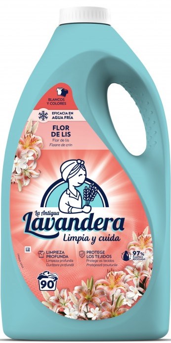 La Antigua Lavandera Lily Blossom Liquid Laundry Detergent, 90 Loads, 4.5 L