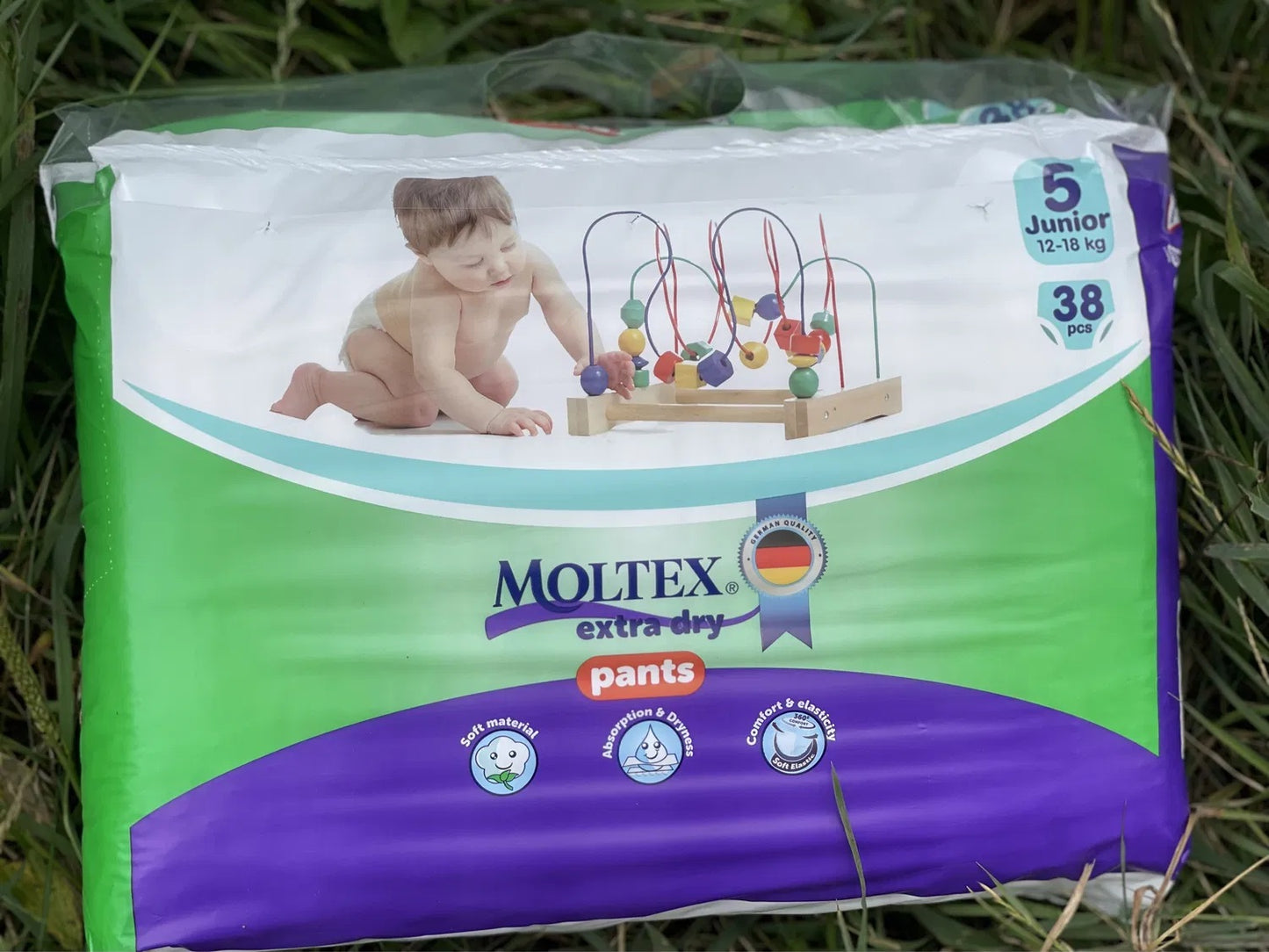 Moltex Size 5 Baby Pull-Up Diaper Pants, 12-18 kg, 38 pcs - Image 2