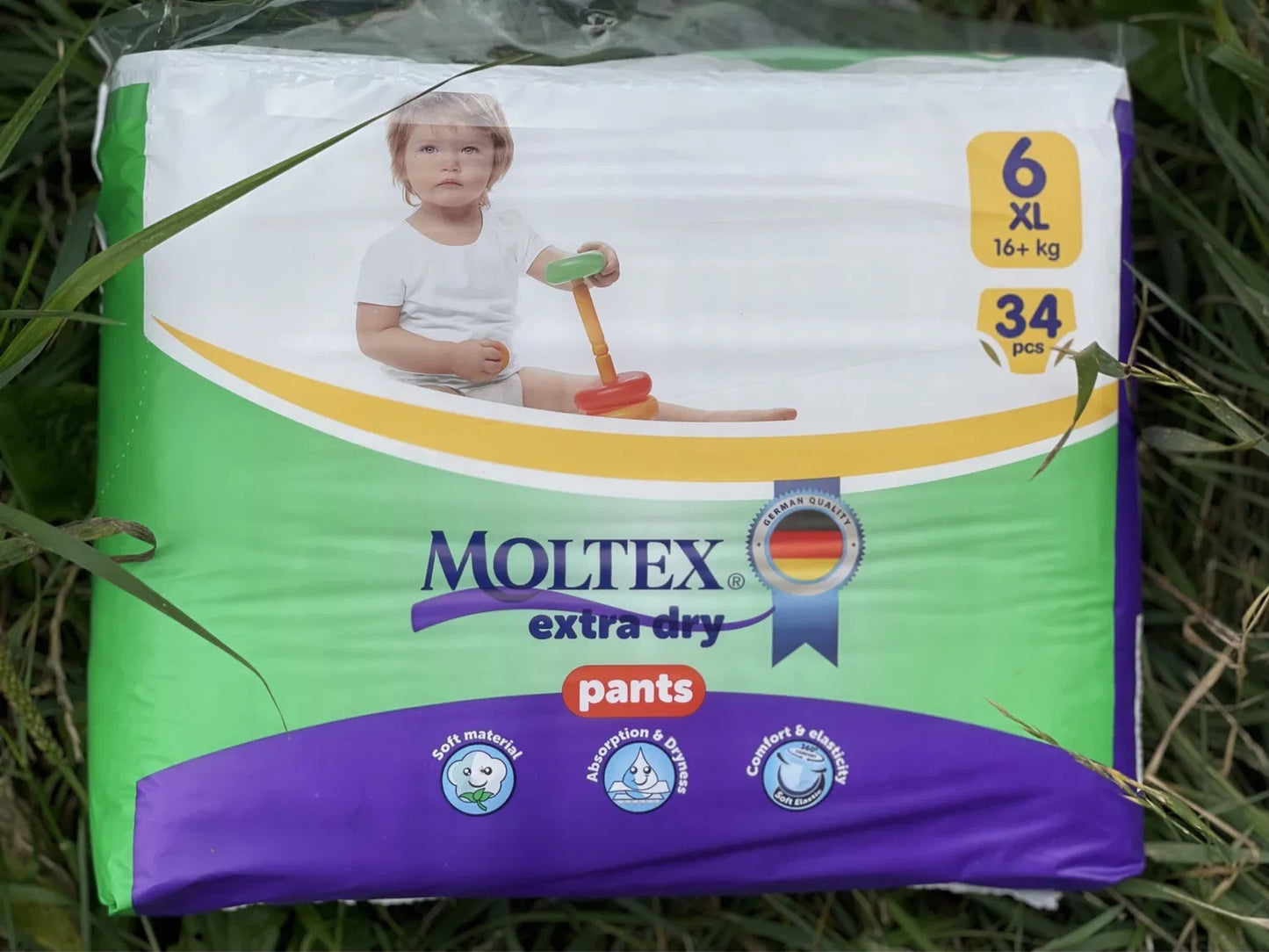 Moltex Size 6 Baby Pull-Up Diaper Pants, 16+ kg, 34 pcs - Image 2