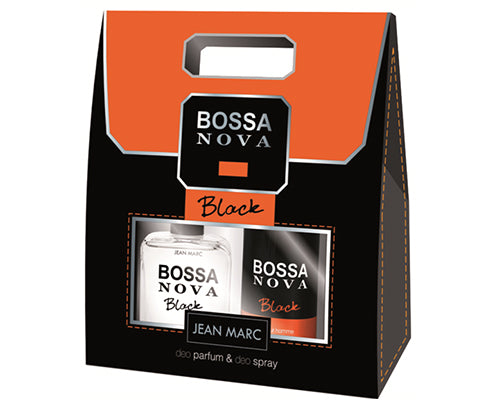 Jean Marc Bossa Nova Black Men's Gift Set: Aerosol Deodorant 150 mL & Aftershave Lotion 100 mL