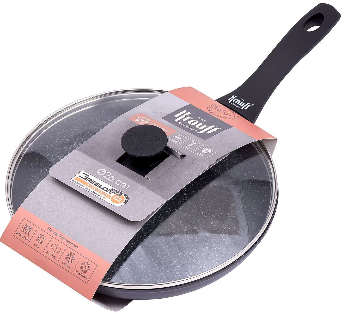 Krauff 25-45-106 Nonstick Frying Pan with Lid, 26 cm