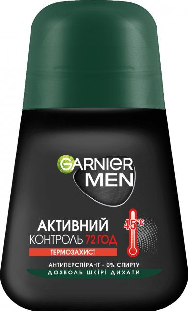 Garnier Mineral Active Control Heat Protection Men's Roll-On Antiperspirant, 50 mL