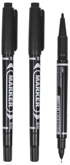 BC-120-MK-BK/120-A Black Dual-Tip Permanent Marker