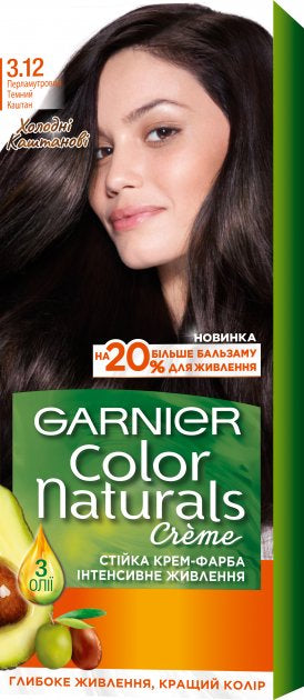 Garnier Color Naturals 3.12 Pearl Dark Chestnut Hair Color, 112 mL