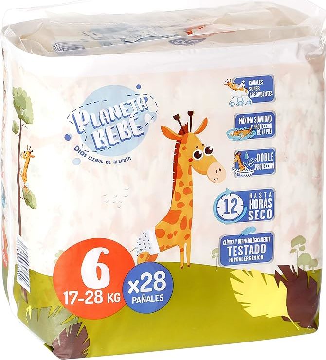 Dia Planeta Bebe Size 6 Baby Diapers, 17-28 kg, 28 pcs