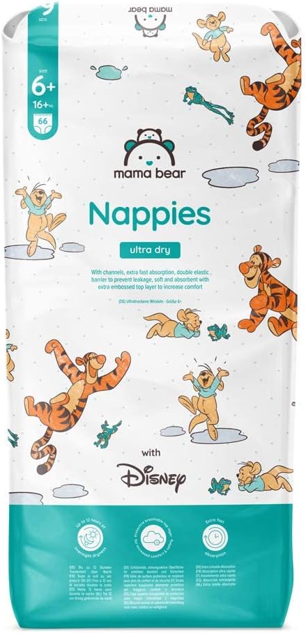Mama Bear Size 6+ Baby Diapers, 16+ kg, 66 pcs