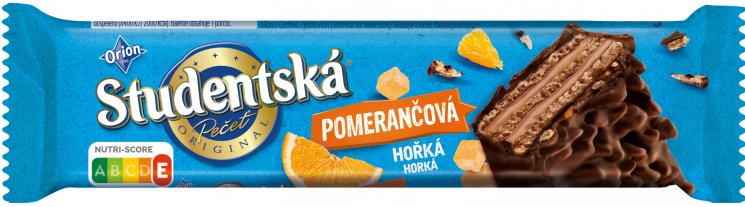 Studentska Dark Chocolate Wafers with Candied Orange, 31 g