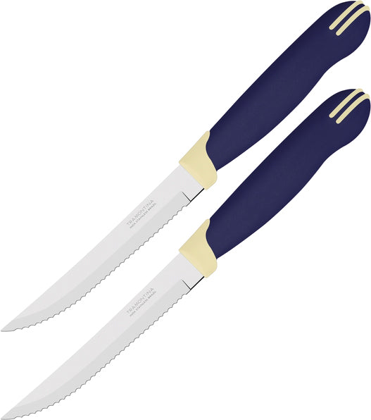 Tramontina Multicolor 23500/215 Serrated Steak Knife Set, 2 pcs, 12.7 cm