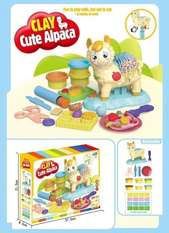 SM8080 Clay Cute Alpaca Modeling Dough Set with Accessories, 6 Colors