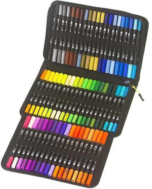 Dual Brush Pens DW-48 Watercolor Marker Set, 48 pcs
