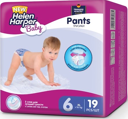 Helen Harper Size 6 Baby Pull-Up Diaper Pants, 16+ kg, 19 pcs
