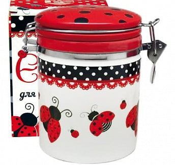 Ladybug 629-17 Ceramic Dry Food Container, 750 mL