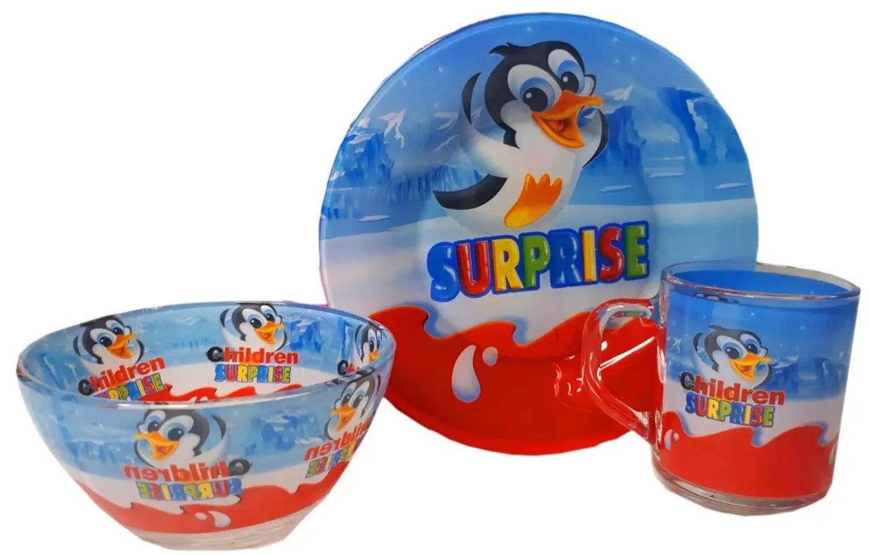 Kinder Kids Glass Tableware Set, 3 pcs