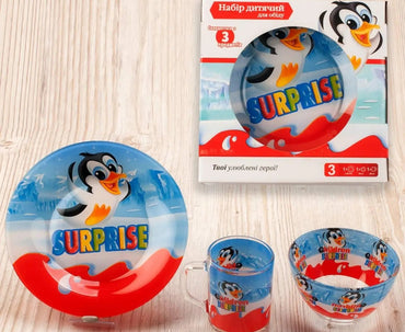 Kinder Kids Glass Tableware Set, 3 pcs - Image 2
