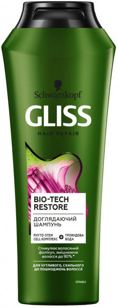 Gliss Kur Bio-Tech Restore for Sensitive, Damage-Prone Hair Shampoo, 250 mL