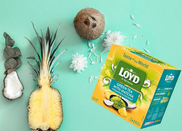 Loyd Matcha, Pineapple & Coconut Green Tea Pyramid Bags, 20 x 1.5 g - Image 2