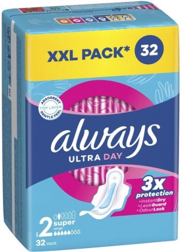 Always Ultra Super Size 2 Sanitary Pads, 32 pcs