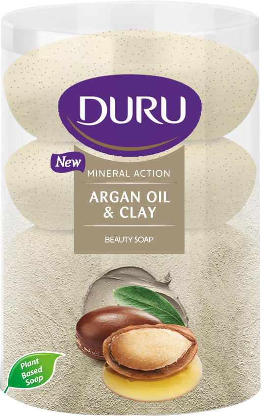 Duru Mineral Action Argan Oil & Clay Bar Soap, 4 x 110 g