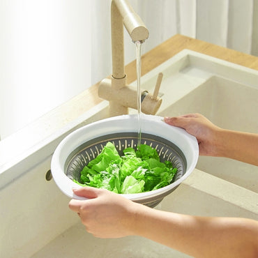 Akay Plastik AK696 Collapsible Oval Silicone Colander - Image 2