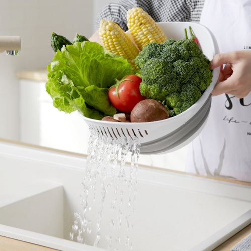 Akay Plastik AK696 Collapsible Oval Silicone Colander - Image 3