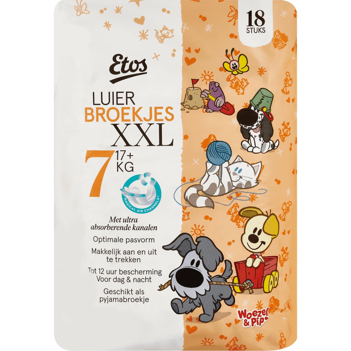 Etos XXL Size 7 Baby Pull-Up Diaper Pants, 17+ kg, 18 pcs