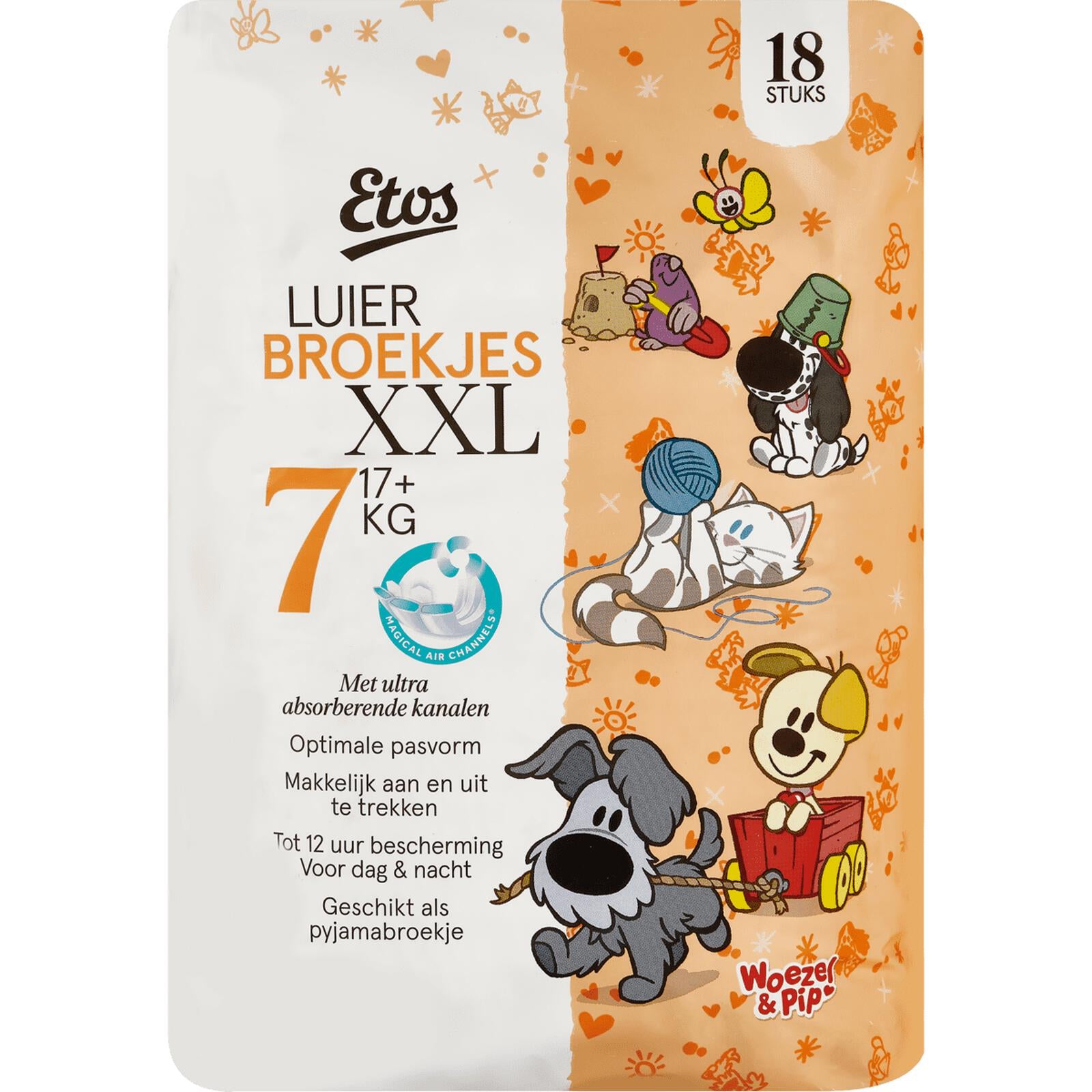 Etos XXL Size 7 Baby Pull-Up Diaper Pants, 17+ kg, 18 pcs