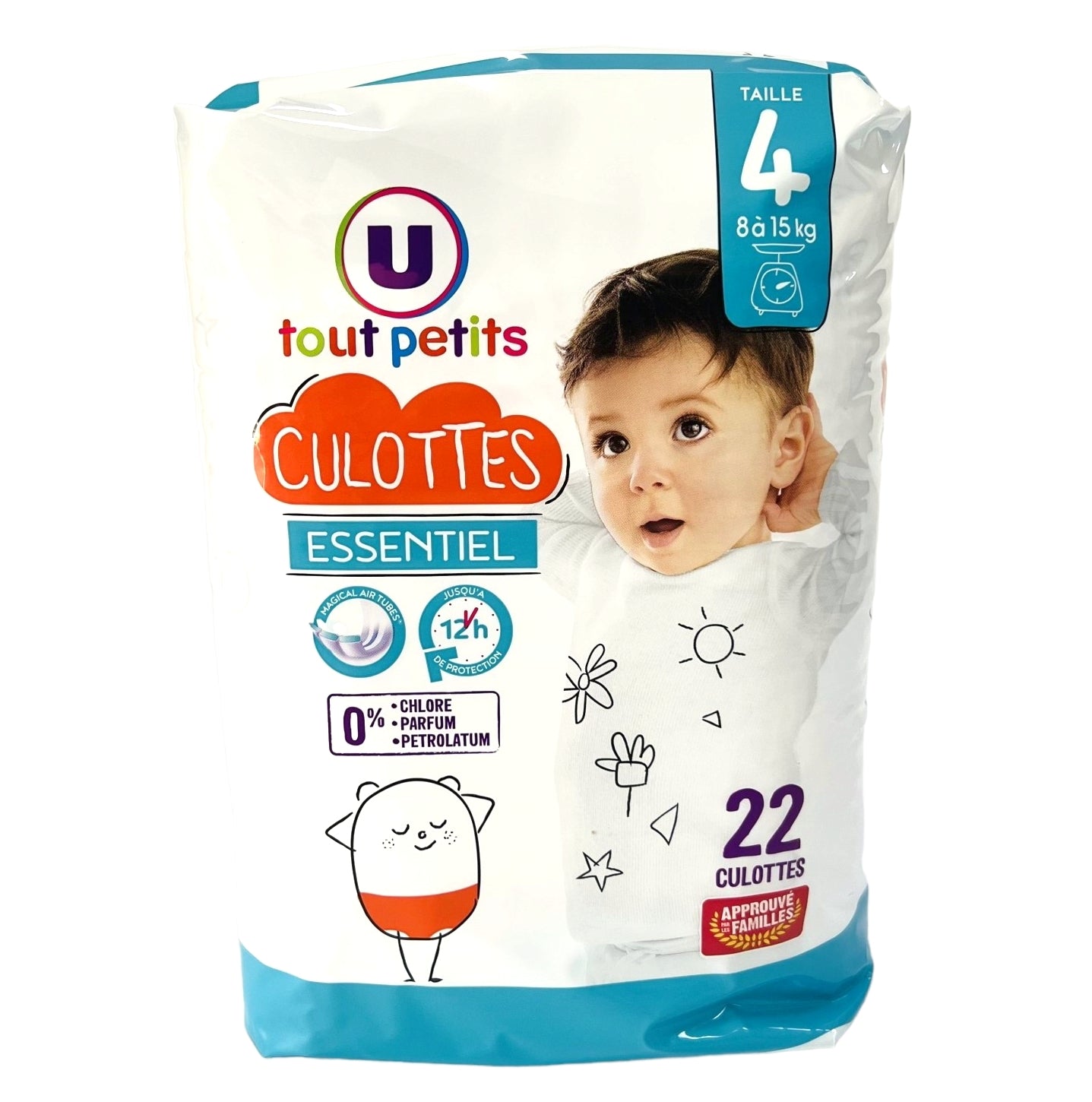 U Tout Petits Essentiel Size 4 Baby Pull-Up Diaper Pants, 8-15 kg, 22 pcs - Image 2