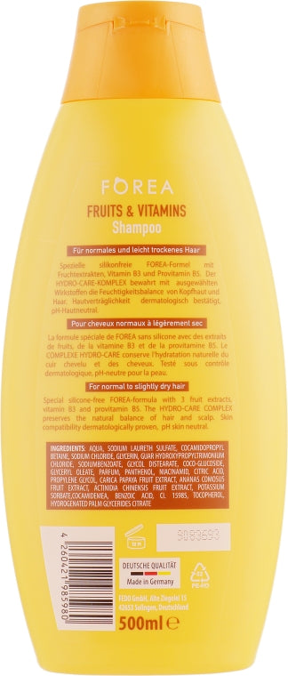 Forea Fruits & Vitamins Shampoo, 500 mL - Image 2