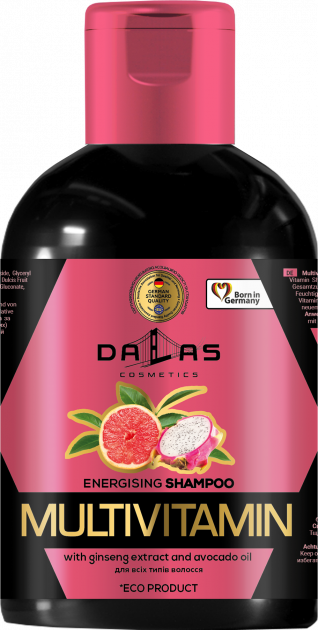 Dallas Multivitamin Ginseng Extract & Avocado Oil Shampoo, 1000 mL