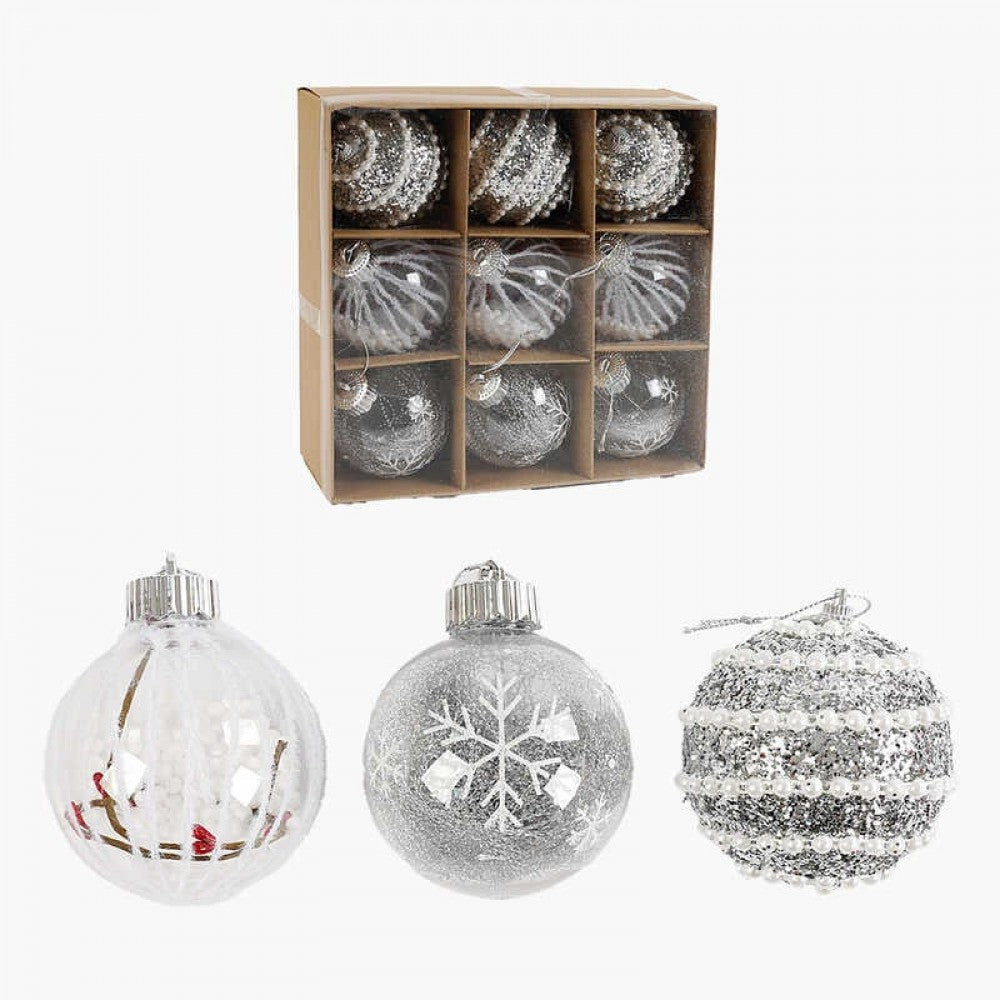 C 67517 Christmas Ball Ornaments, 8 cm Diameter, 9 pcs