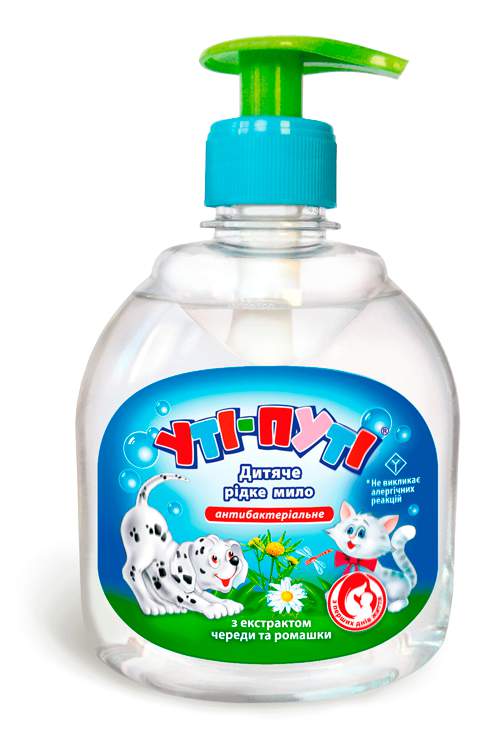 Uti-Puti String Herb & Chamomile Antibacterial Kids Liquid Hand Soap with Pump, 300 mL