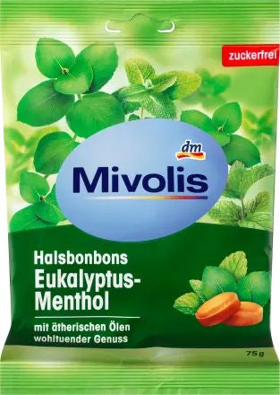 Mivolis Eucalyptus & Menthol Sugar-Free Lozenges, 75 g