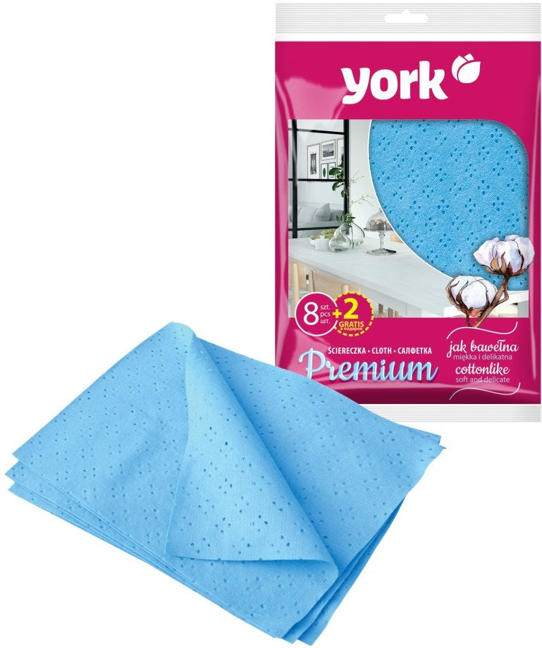 York Premium Cotton Cleaning Cloths, 35 x 50 cm, 8+2 pcs
