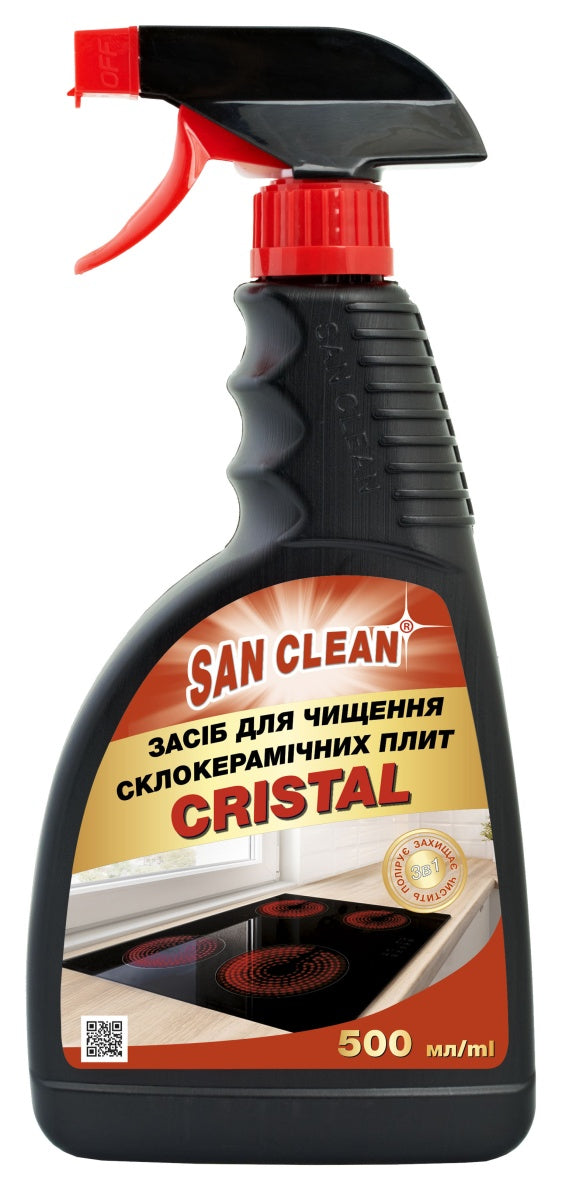 San Clean Cristal Glass-Ceramic Cooktop & Surface Cleaner, 500 mL