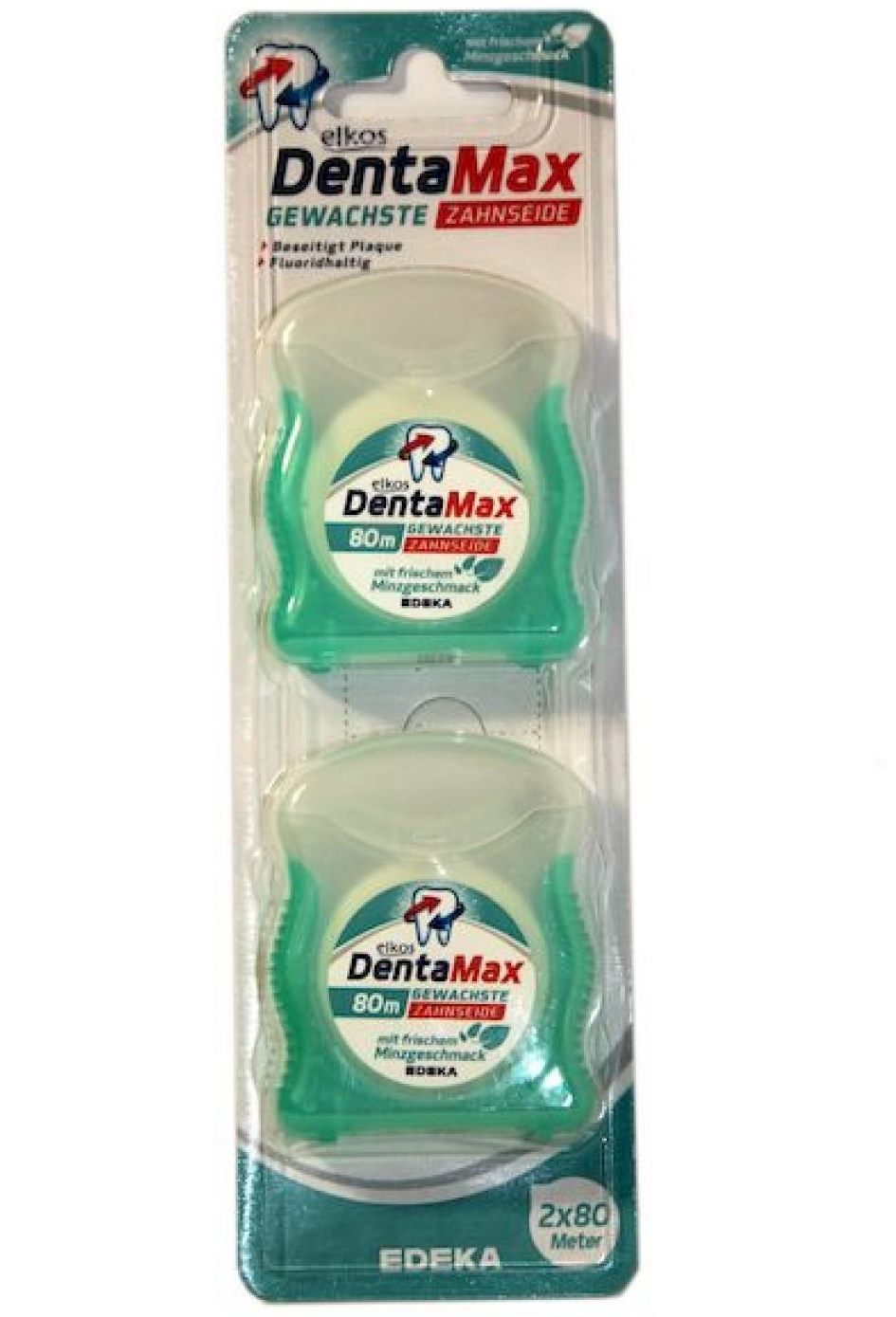 Elkos DentaMax Waxed Dental Floss, 2 x 80 m
