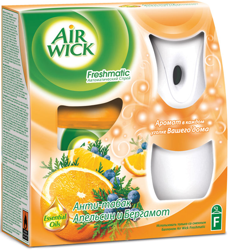 Air Wick Freshmatic Anti-Tobacco Orange & Bergamot Air Freshener, 250 mL