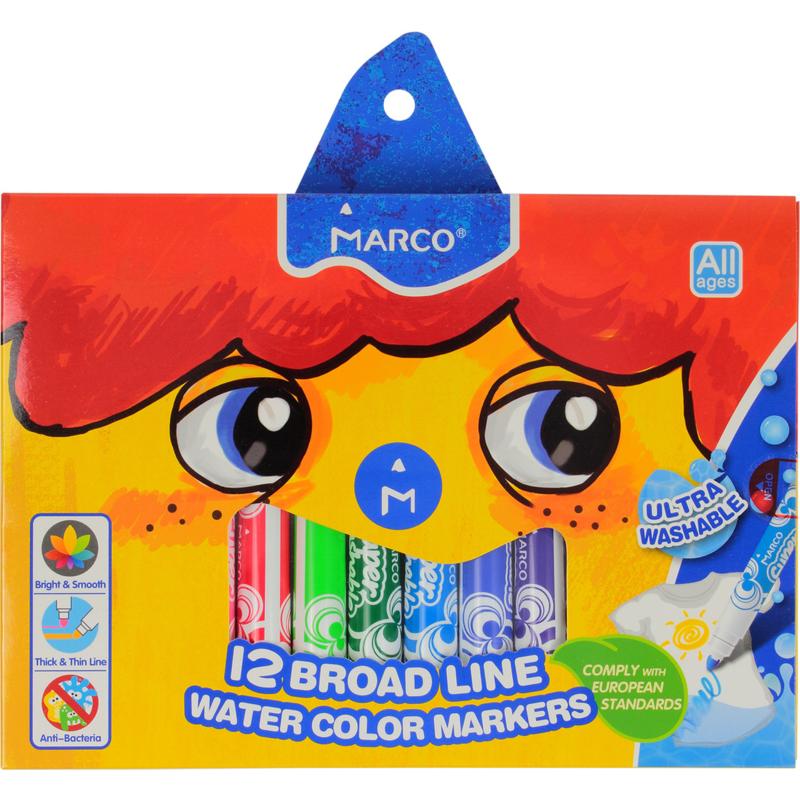 Marco 1632-12CB Felt-Tip Markers, 12 Colors