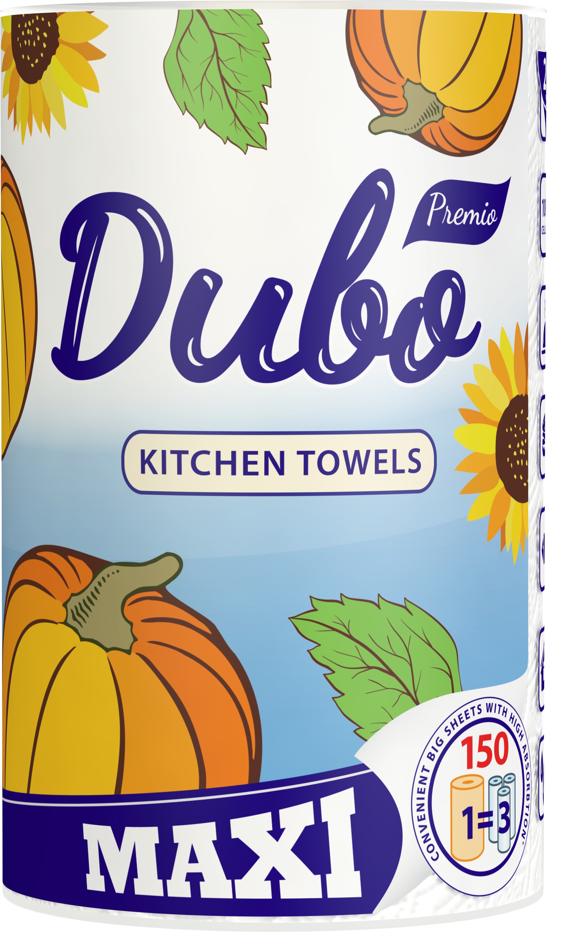 Dyvo Premio Maxi 2-Ply Paper Towels, 1 Roll, 150 Sheets