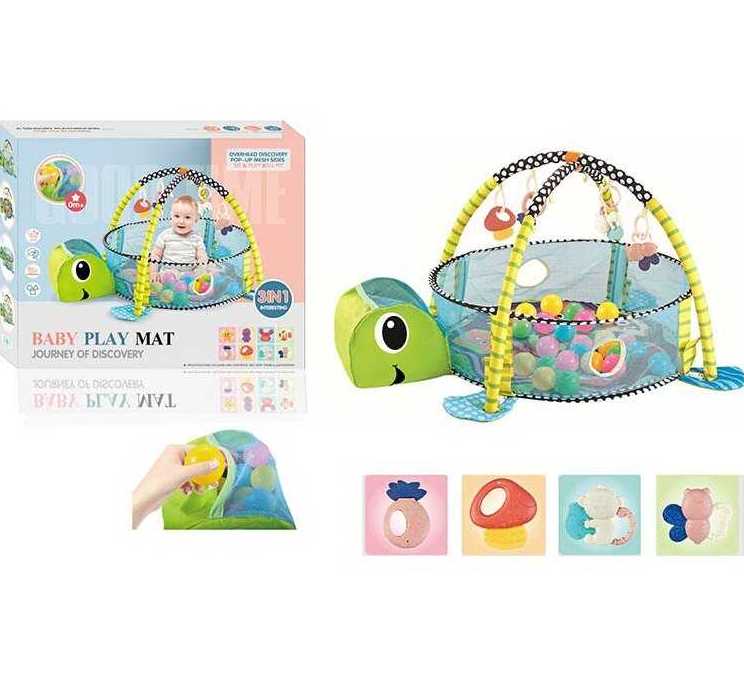 881-1 3-in-1 Baby Play Mat with Rattles & Ball Set