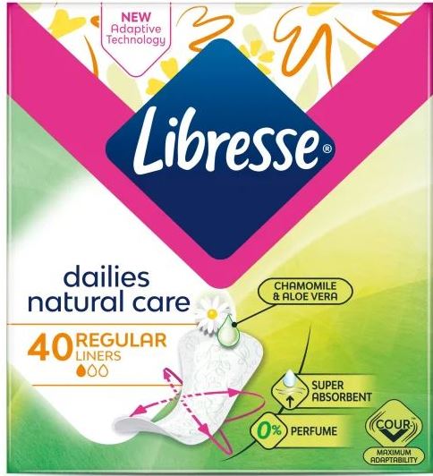 Libresse Dailies Natural Care Normal Panty Liners, 40 pcs
