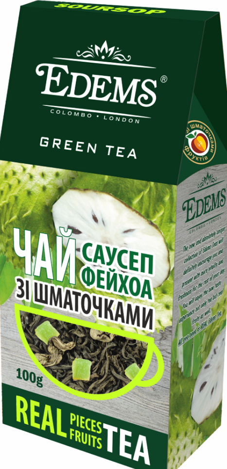 Edems Soursop & Feijoa Green Tea with Fruit Pieces, 100 g