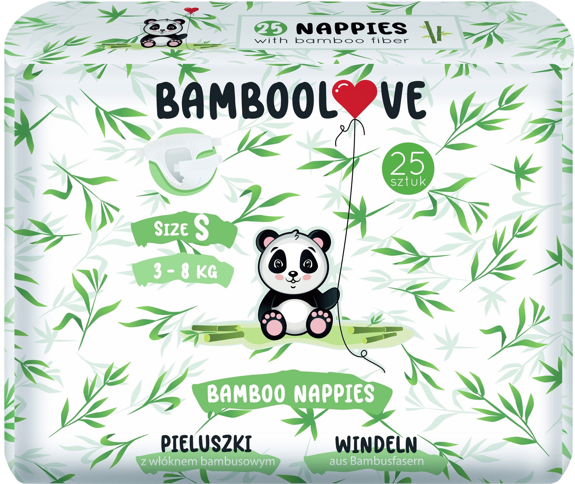 Bamboolove S Baby Diapers, 3-8 kg, 25 pcs