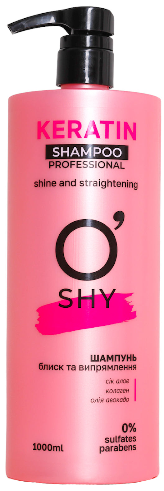O'Shy Keratin Shine & Straightening Shampoo, 1 L