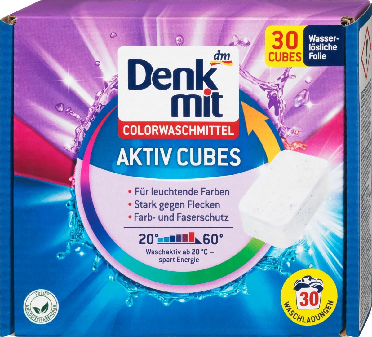 Denkmit Activ Cubes Color Laundry Detergent Tablets, 30 pcs (Price per 1 pc)